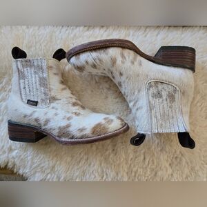 Stiefeld Cowhide Ankle Cowboy Booties Size 7.5 - 8